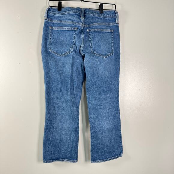 J.Crew Women's Blue Stretch Crop Mid Rise Cotton Blend Bootcut Jeans Size 28P - Picture 4 of 10